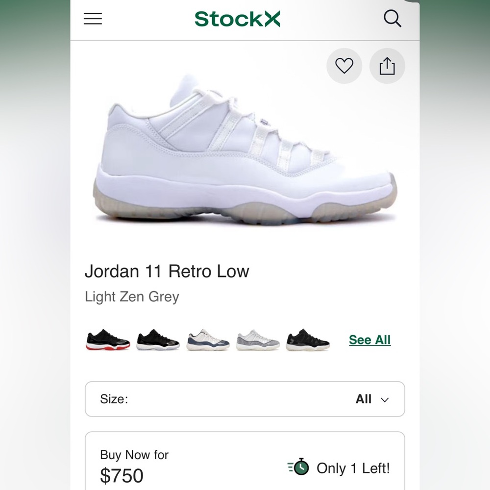 Jordan 11 Retro Low Sneakers - White and Light Gray